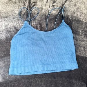 blue cropped tank